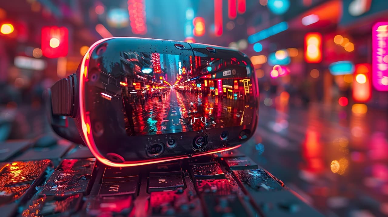 Virtual reality headset, front view
